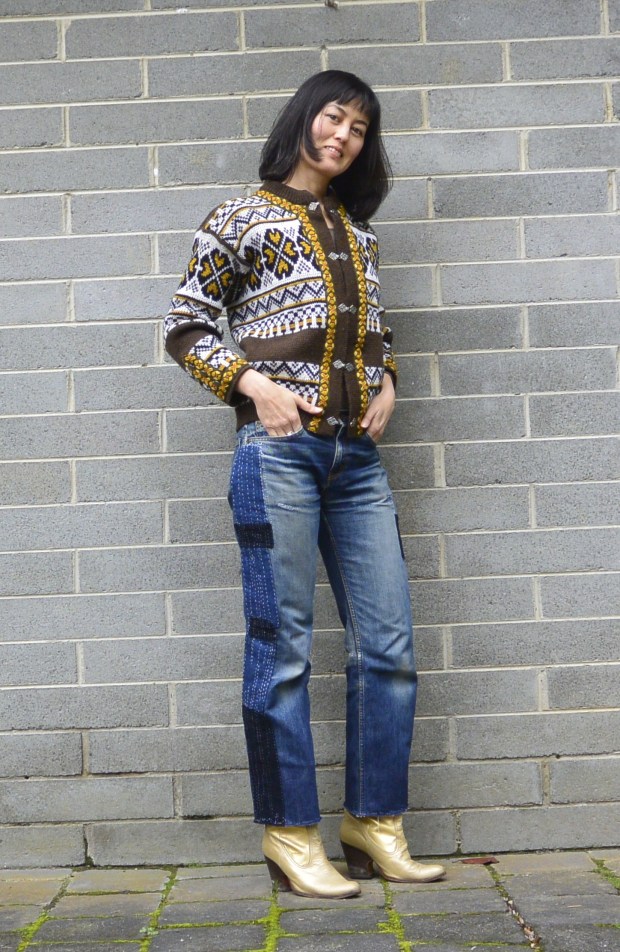 patchwork denim vintage jeans