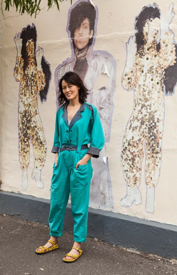 turquoise jumpsuit Prince street art